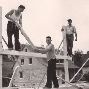 Arbeiten beim Richtfest